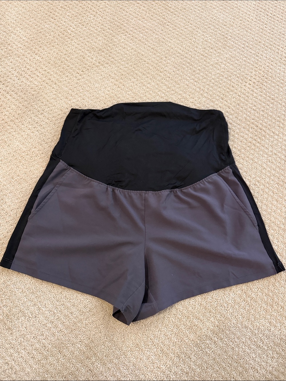 Isabel Maternity by Ingrid & Isabel Black Waistband with Charcoal Shorts